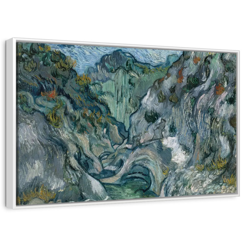 Ravin 1889, 43 po x 29 po, Cadre flottant blanc