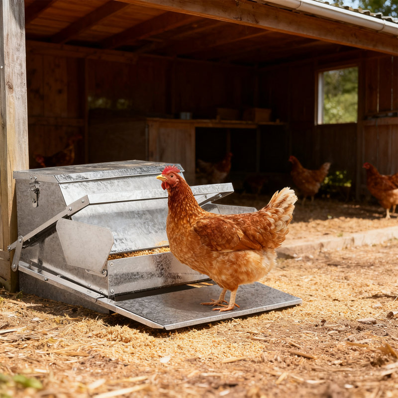 11'' Silver Chicken Feeder Rodent Proof