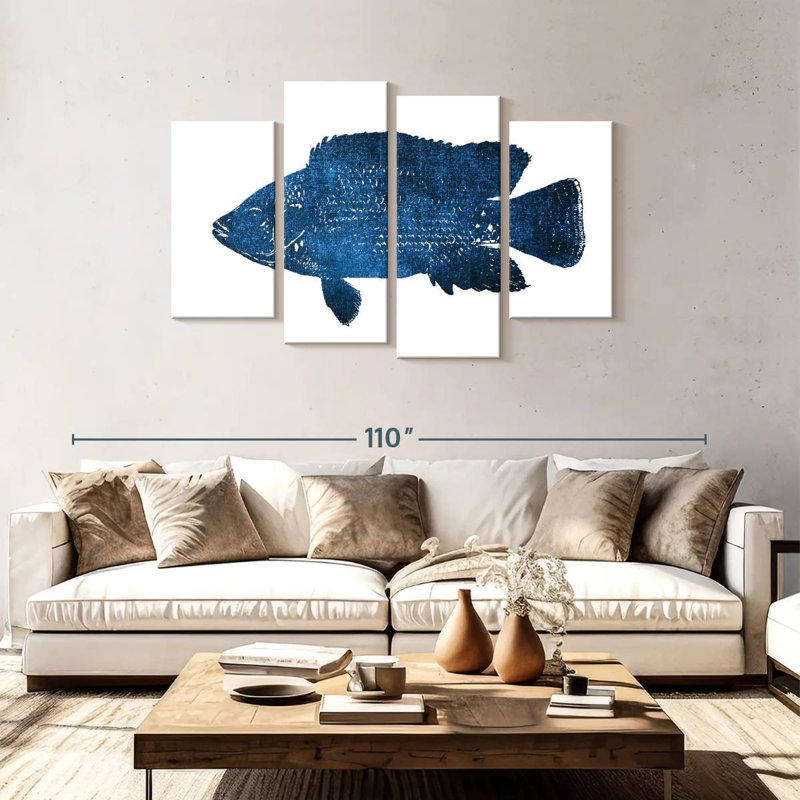 Navy Fish, 48" H x 75" W