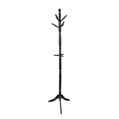 71.5" Espresso Wood Swivel Coat Rack