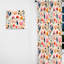 Minimaliste motif fleurs pastel - Rideau obscurcissant géométrique Mid-Century - 1 panneau-107597166