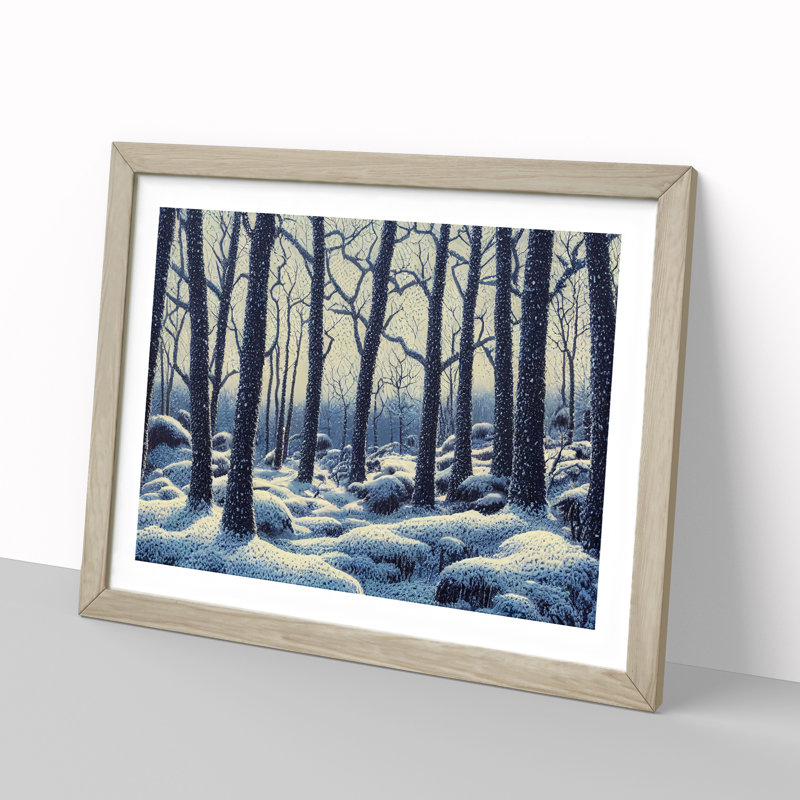 Charismatic Winter Forest - Framed Print, 25cm H x 34cm W x 2cm D, Oak