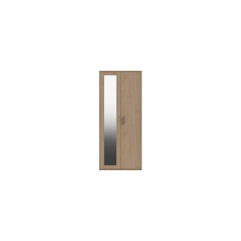Zakariyah 2 Door Manufactured Wood Wardrobe, Oak