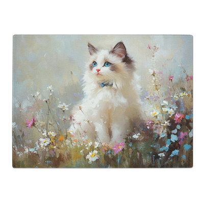 Ragdoll Cat Graphic  Glass Chopping Board