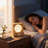 Rotating Moon Night Light With Alarm Clock & Sleep Aid,Dimmable