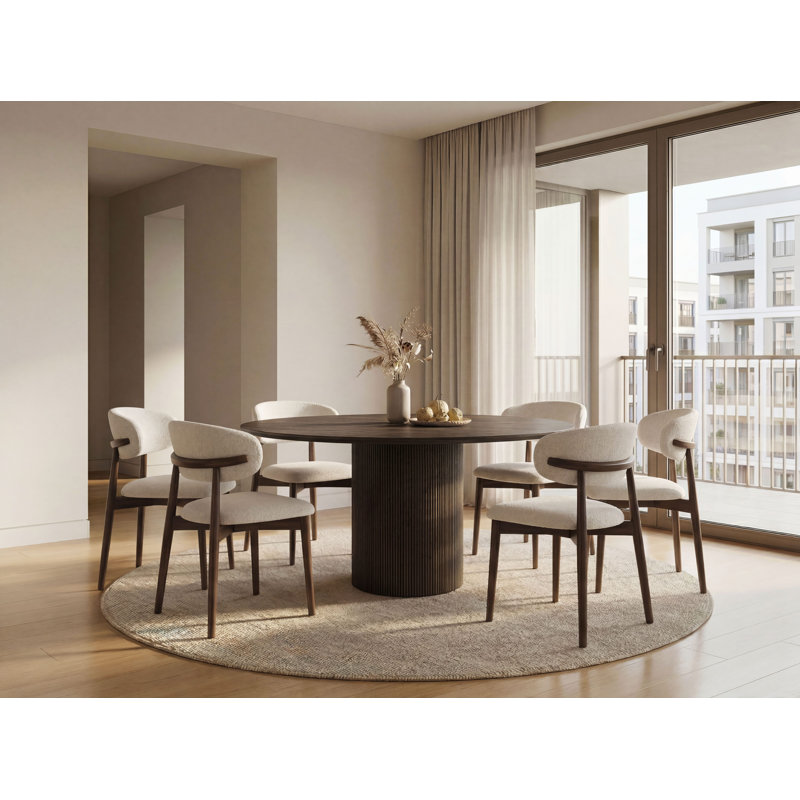 Vienna Dining Table, 30" H x 62.99" L x 62.99" W, Brown