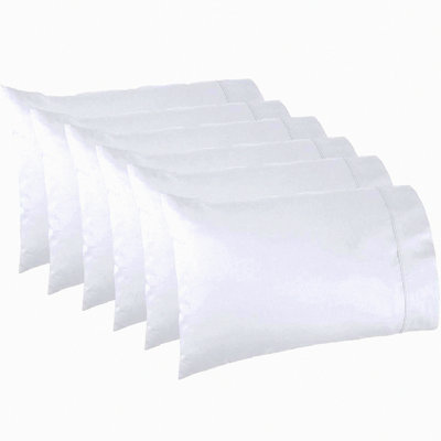 Luxury Pillowcase Set - Hotel Quality Soft Cotton Blend, 200 Thread Count, Wrinkle-Free Queen Pillow Cover - Set of 6
