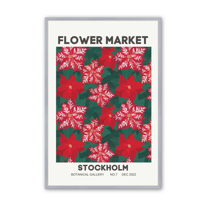 Marché aux fleurs des Fêtes I, 17.25" H x 13.25" W, Cadre simple en chrome poli poli