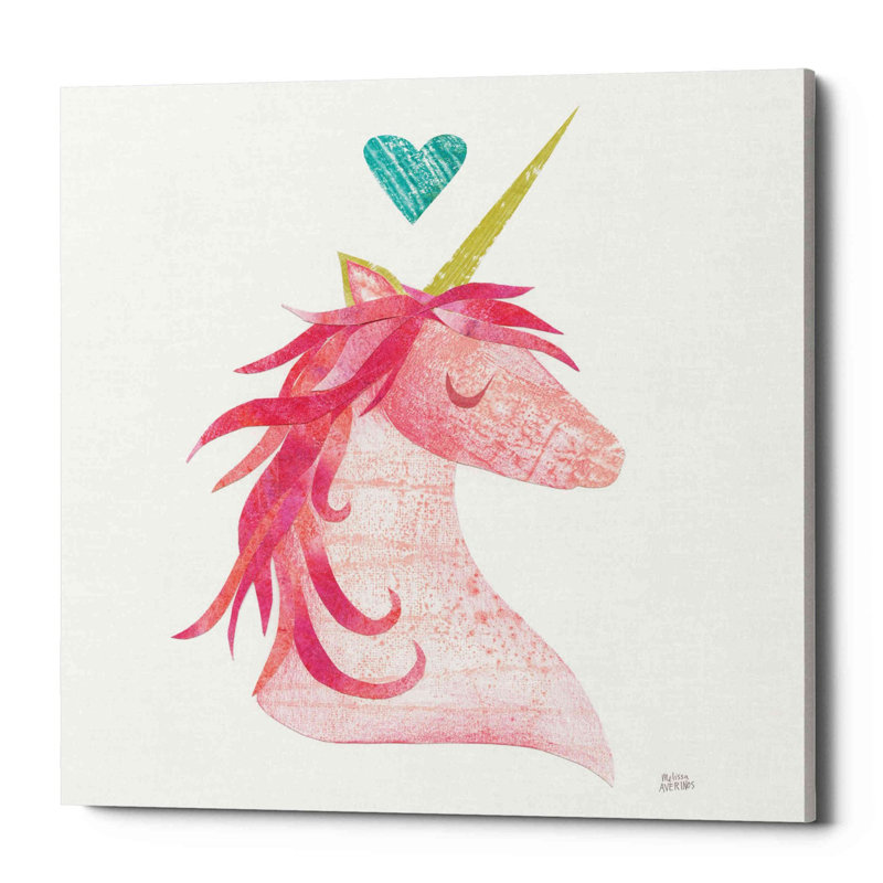 «Newberry Unicorn Magic I Heart» par Melissa Averinos, impression sur toile, H 18 po x l 18 po x P 0,75 po