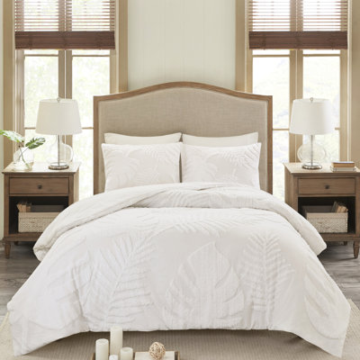 3 pièces pour la chambre à coucher - très grand / très grand, chenille de coton, édredon Tropical Beach House, esthétique côtière,