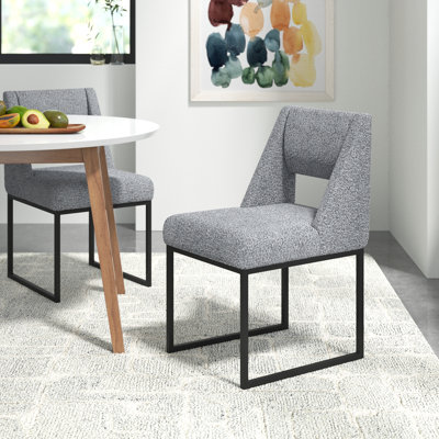 Boucle Fabric Dining Chair, Set Of 2