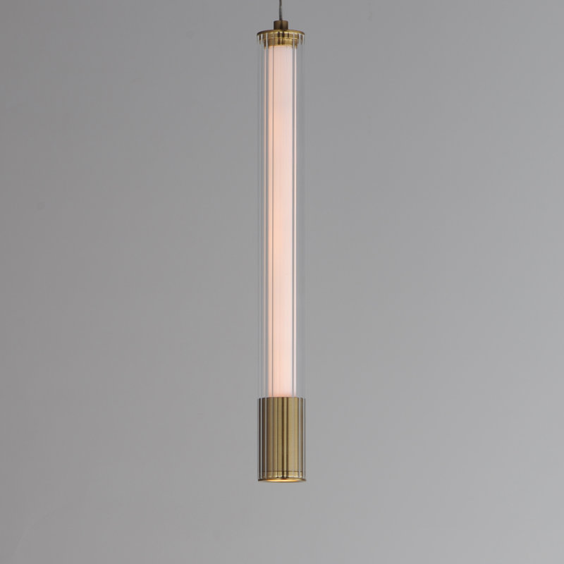 Colbie 1 - Light LED Cylinder Pendant, Natural Aged Brass