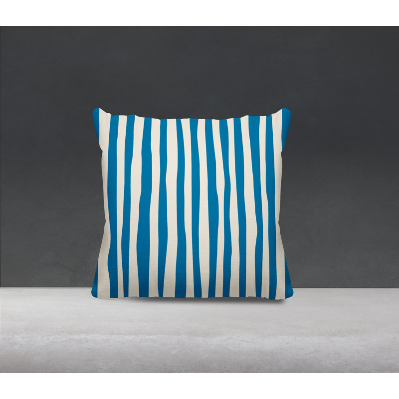 Coussin décoratif réversible Malone, H 17 po x l 17 po, Turquoise / Blanc cassé