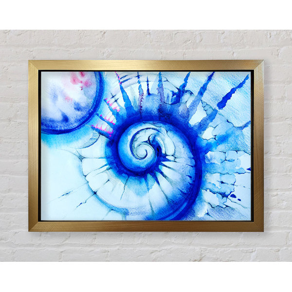 Bright Star Blue Spiral Shell - Single Picture Frame Print | Wayfair.co.uk