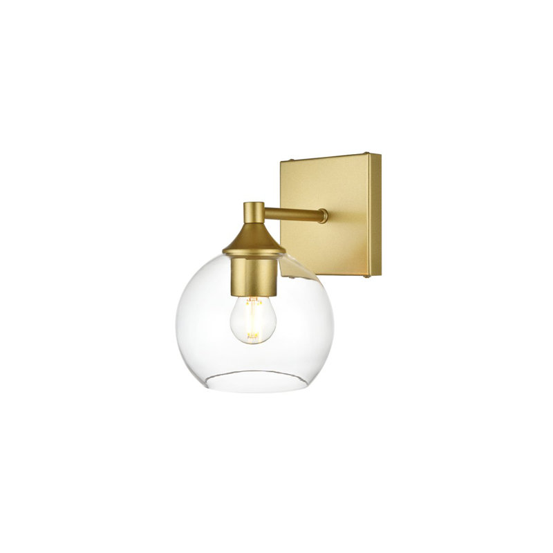 Lumière de meuble-lavabo à intensité variable, Laiton, H 9 po x l 6 po x P 6 po, Une lumière