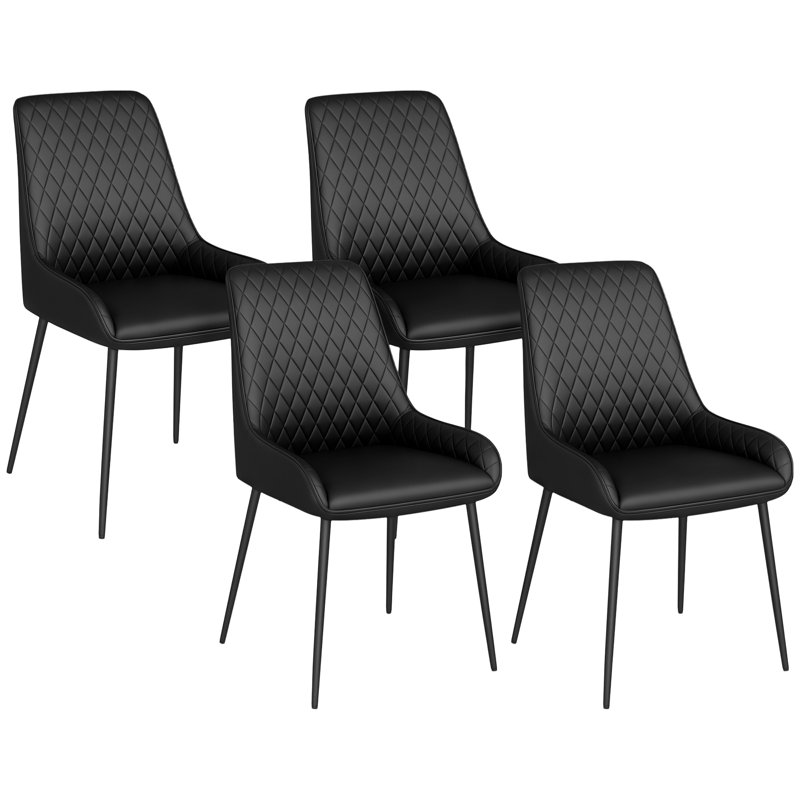 Chaise d'appoint en métal capitonnée Kardarius, Noir, noir, noir, noir