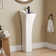Deervalley Small Pedestal Bathroom Sink 11"L X 13"W X 35"H Ceramic One Piece Bath Sink With Overflow