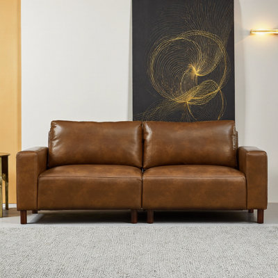 Courbes de style Mid-Century, cuir de polyuréthane respirant, pieds en bois massif, assemblage sans outils en 30 minutes, luxe adapté aux appartements