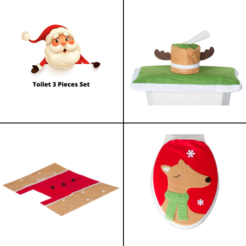 Ensemble de tapis de bain antidérapant 3 pièces The Holiday Aisle Christmas