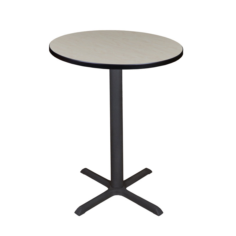 Maple Round 42" Bar-Height Café Table with Steel X-Base