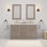 Hugo 60 In. Double Sink Carrara White Marble Countertop Vanity In Grey Oak With Mirrors