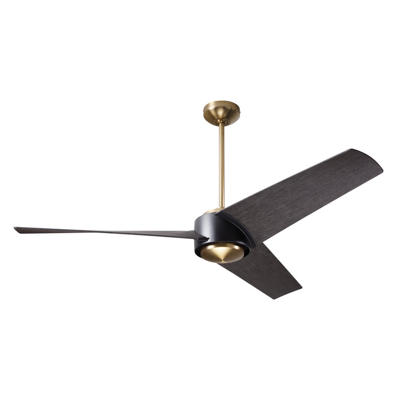 Ambit 56'' Ceiling Fan, Ebony, Satin Brass/Matte Black, Wall/Remote Combo Controls