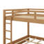 Lit superposé en bois grand et grand avec échelle et lit supplémentaire escamotable, conception en bois massif rustique-661321558