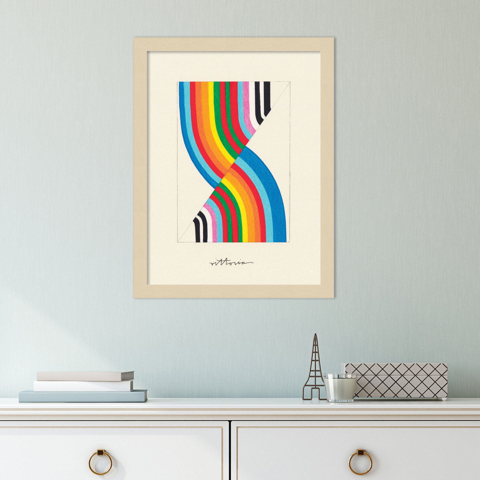 Olav "It's Always an Almost" Print, Brown Framed, 13" W x 17" H x 1" D