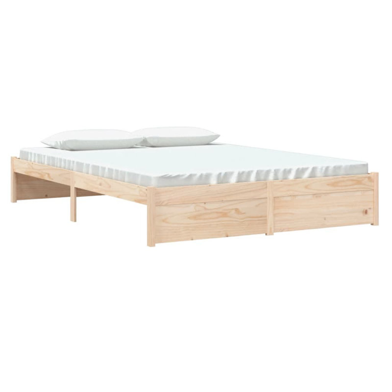 Bed Frame Solid Wood, Brown, Small Single (2'6')