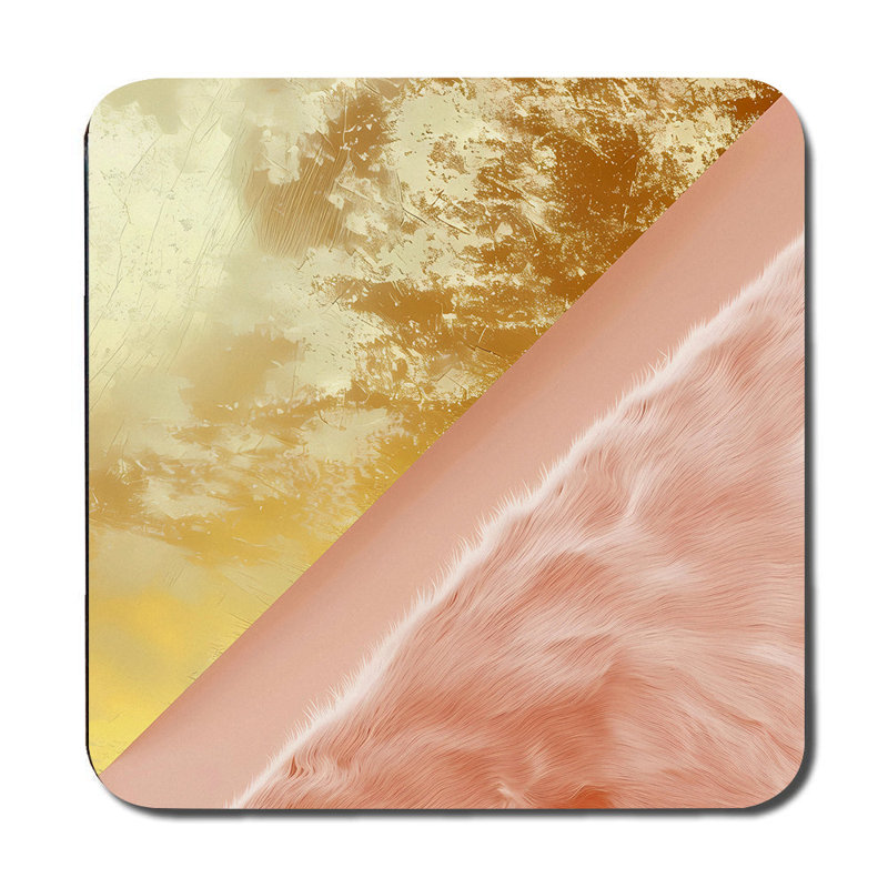 Gold Marble Placemat And Coaster Set Wood Bottom Luxe Marble Collection Limited Edition