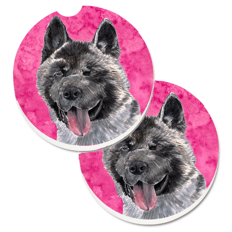Sous-verre barbu collie voiture, Akita gris