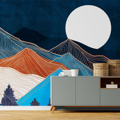 Abstract Mountains Peel & Stick Border