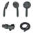 Handheld Shower In Matte Black With 7 Spray Options And Long-Lasting Build Settings Adjustable Support