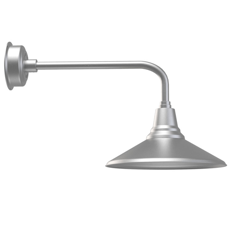 Luminaire de grange d’extérieur Albali, Argent galvanisé, H 15,82 po x l 16 po x P 34,25 po