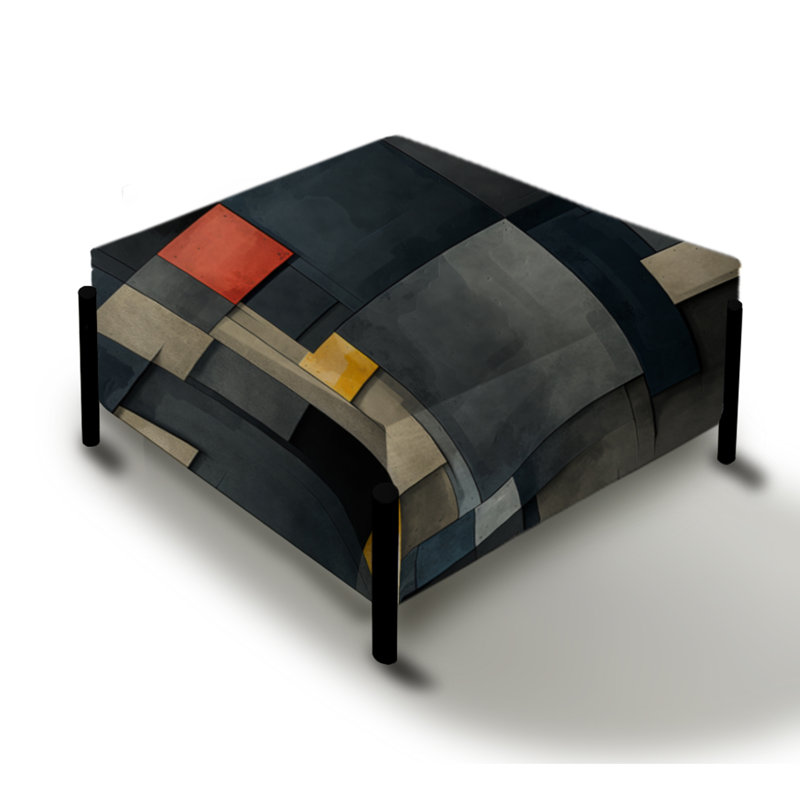 Motif géométrique gris Urban Urban - grand repose-pieds carré géométrique