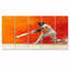 Orange et blanc Sport Cricket Cover Drive - ensemble d'impression d'art mural Cricket Sport-753838711