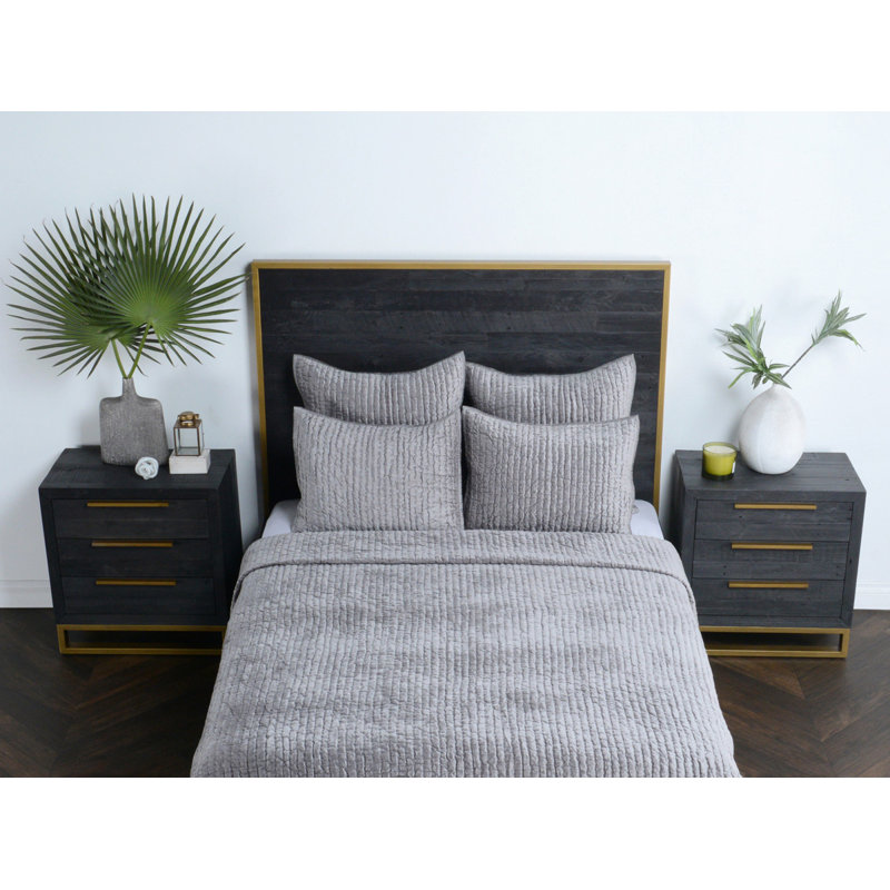 Lucio Polyester Sham, Standard, Gray