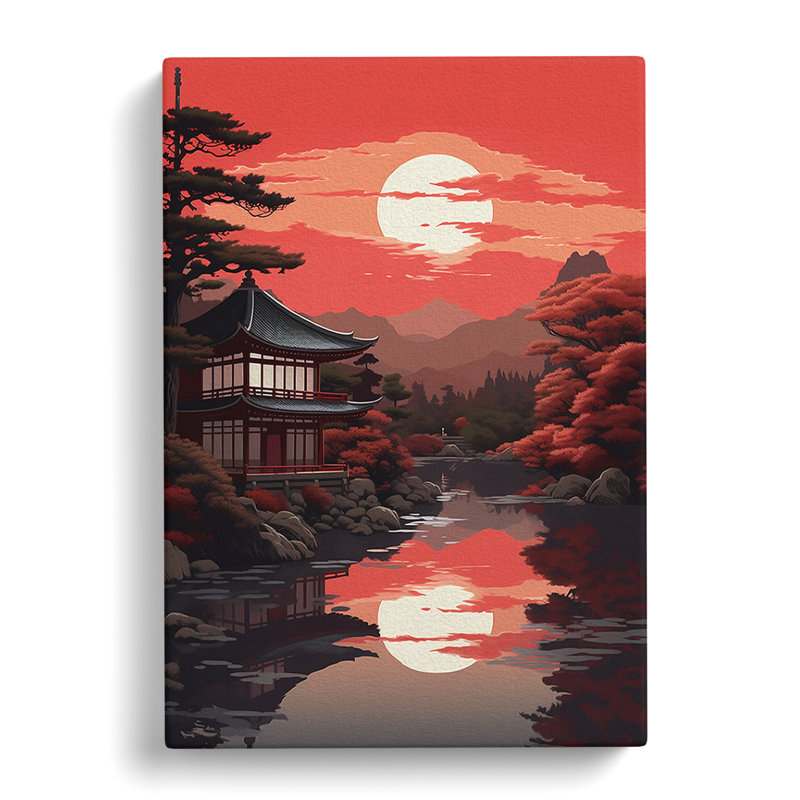 Japanese Sunset Classicism - Wrapped Canvas, 50cm H x 35cm W x 3cm D