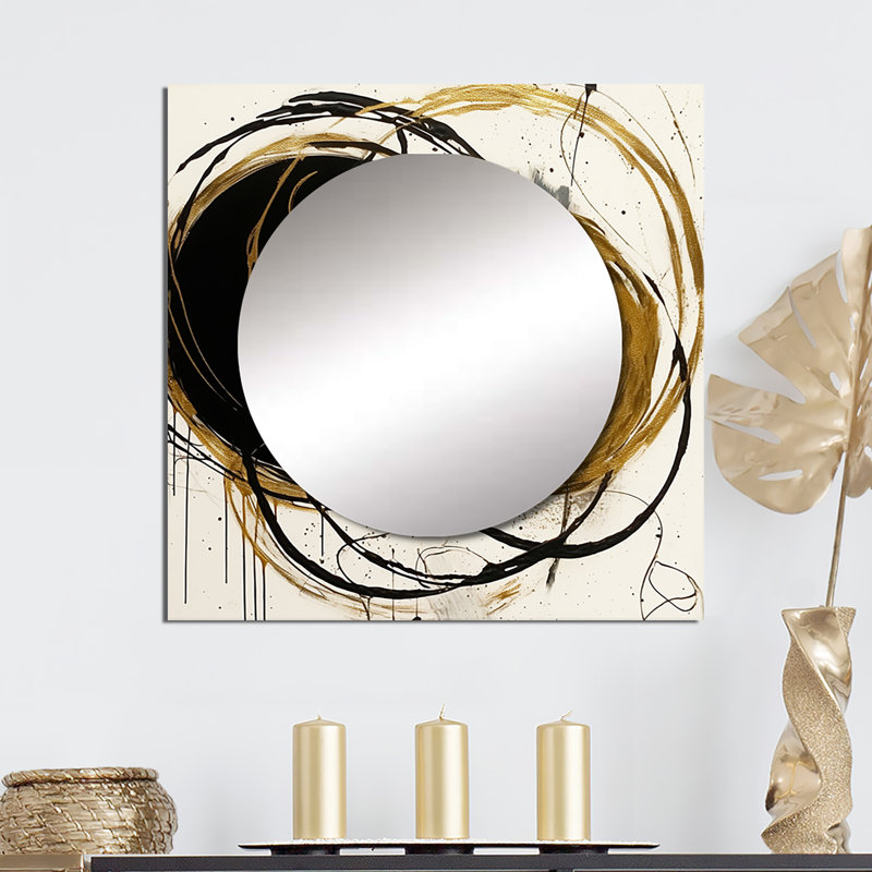 Loah - Miroir carré abstrait mural pour chambre à coucher, 23 po x 23 po