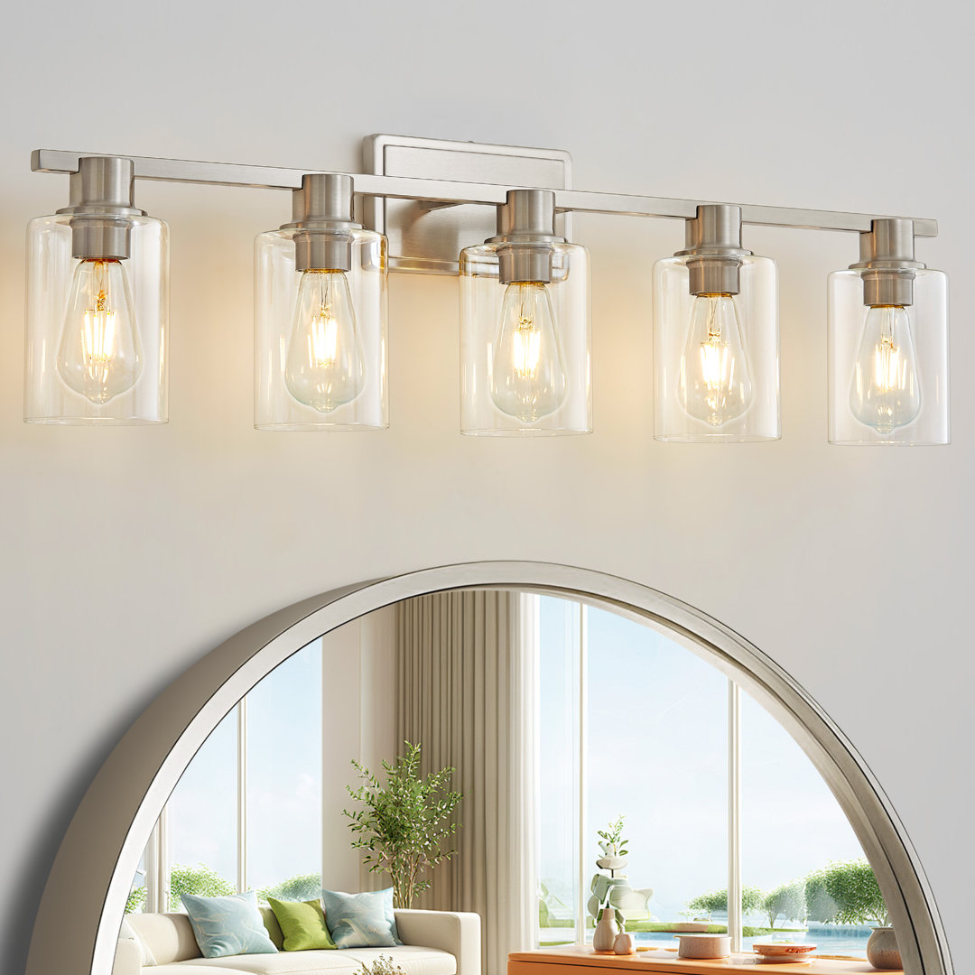 Middlewich 5 - Light Dimmable Vanity Light Mirror Headlights Breakwater Bay 