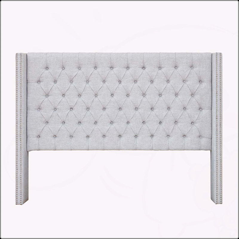 Tête de lit tapissier, Gris, Grand