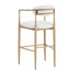 2 tabourets de comptoir beiges - Pieds en fer naturel avec îlot de cuisine de style simple avec poids de dossier de 265 lb et assise en tissu-2001274871-2001274858