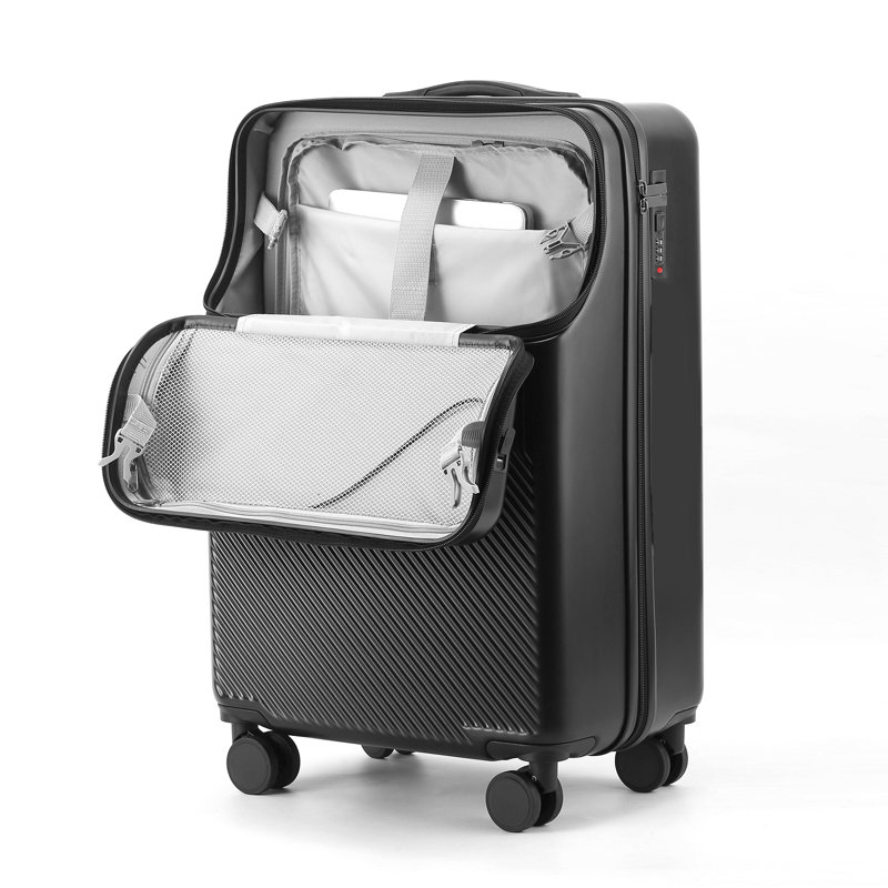 20-Inch Suitcase Carry-on Luggage with Cup Holder & USB Charging Port