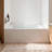 Alcove Bathtub, 60" x 30" Contemporary Alcove Acrylic Bathtub, Soaking Bath Tub with Left Hand Drain and Overflow Hole, Large Rectangular Deep Soak Tub for Bathroom with Integral Flange, White-124542464