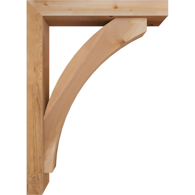 5 1/2"W x 32"D x 44"H Thorton Block Smooth Bracket w/ Offset Brace, Western Red Cedar, 44 x 32