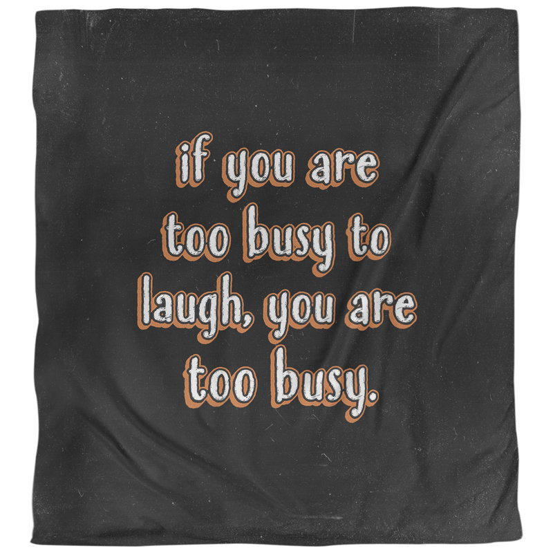 Housse de couette réversible Quotes Make Time for Laughter, Housse de couette pour très grand lit, Orange