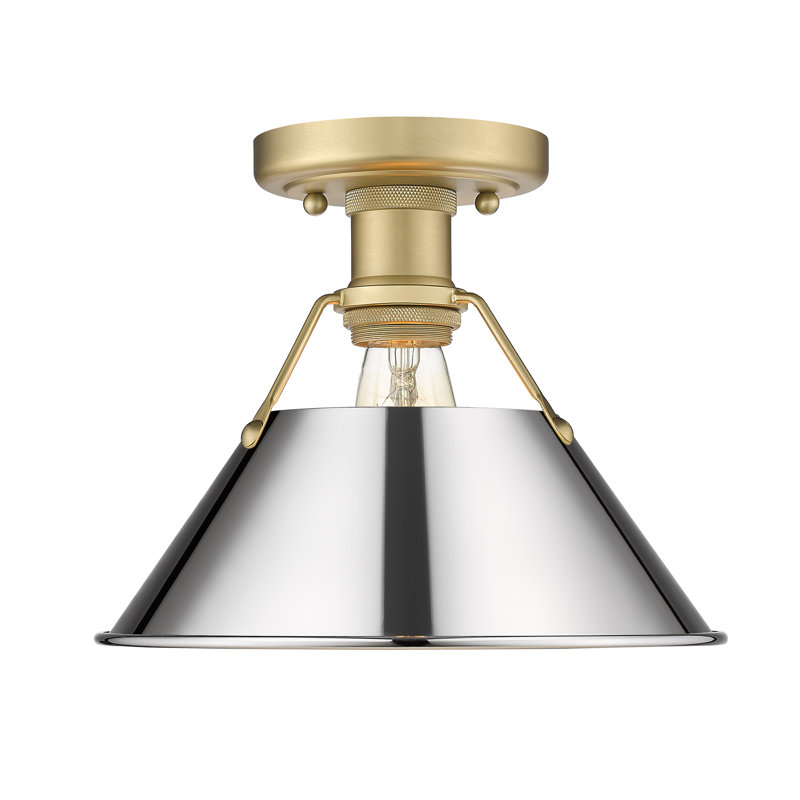 Plafonnier encastré à une lumière de 10 po Weatherford, Chrome, Bronze champagne brossé
