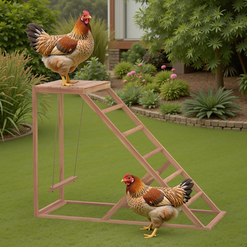 Ensemble de perchoirs à poules, ensemble de perchoirs pour poulailler avec balançoire et échelle