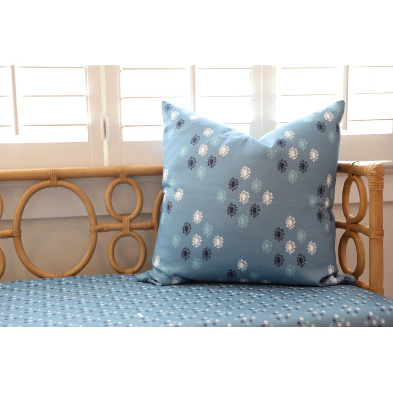 British Brooch Large Repeat Luxury Throw Pillow, Blue, Square 22"