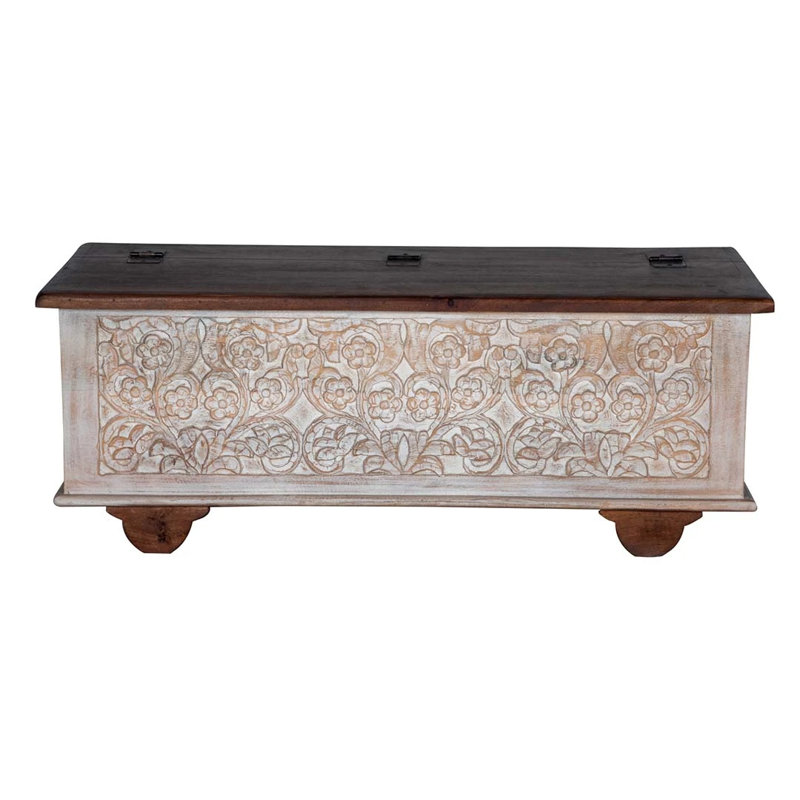 Kahle Solid Wood Accent Trunk, Walnut/Whitewash